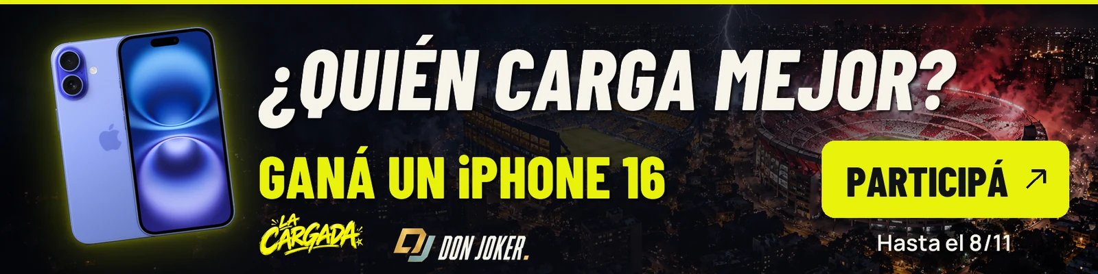 La Cargada de Don Joker Diario: ¿quién carga mejor? Subí tu video y etiquetá a @donjokerdiario. iPhone 16 para la mejor.